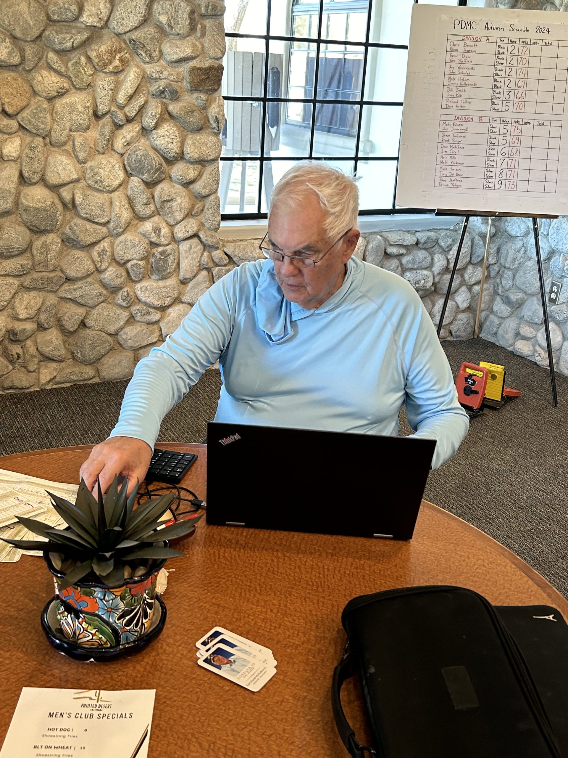 Frank, our loyal leader, hard at work