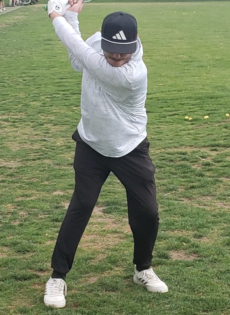 Trevor working hard on his swing